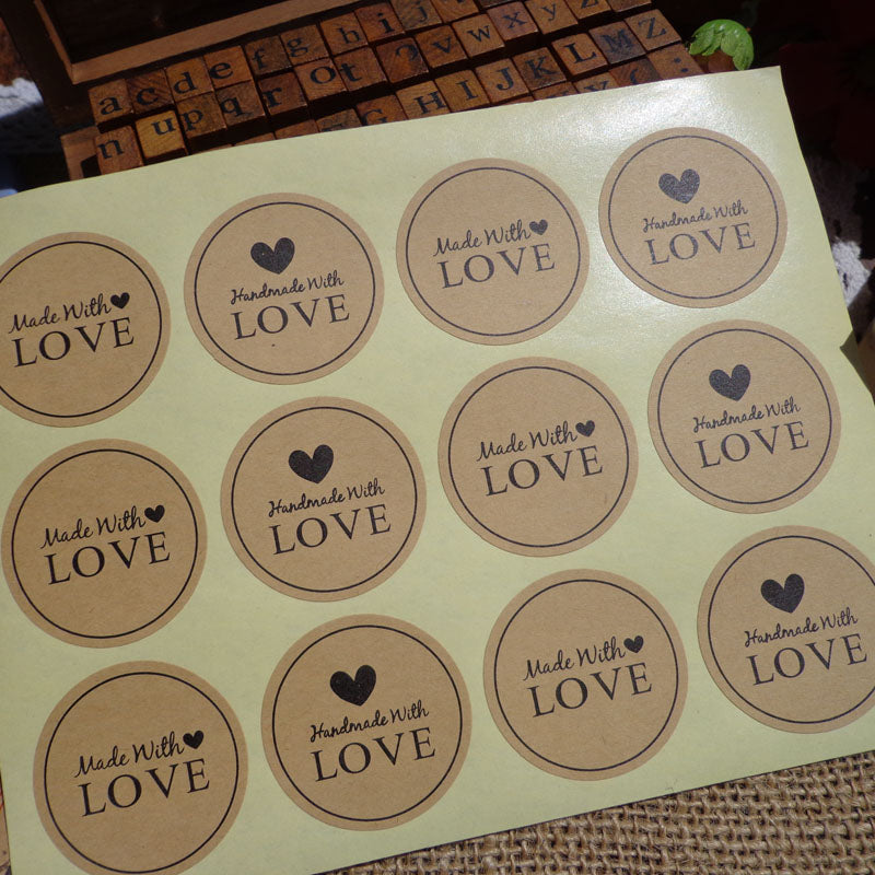 Handmade With ''Love'' Kraft Paper