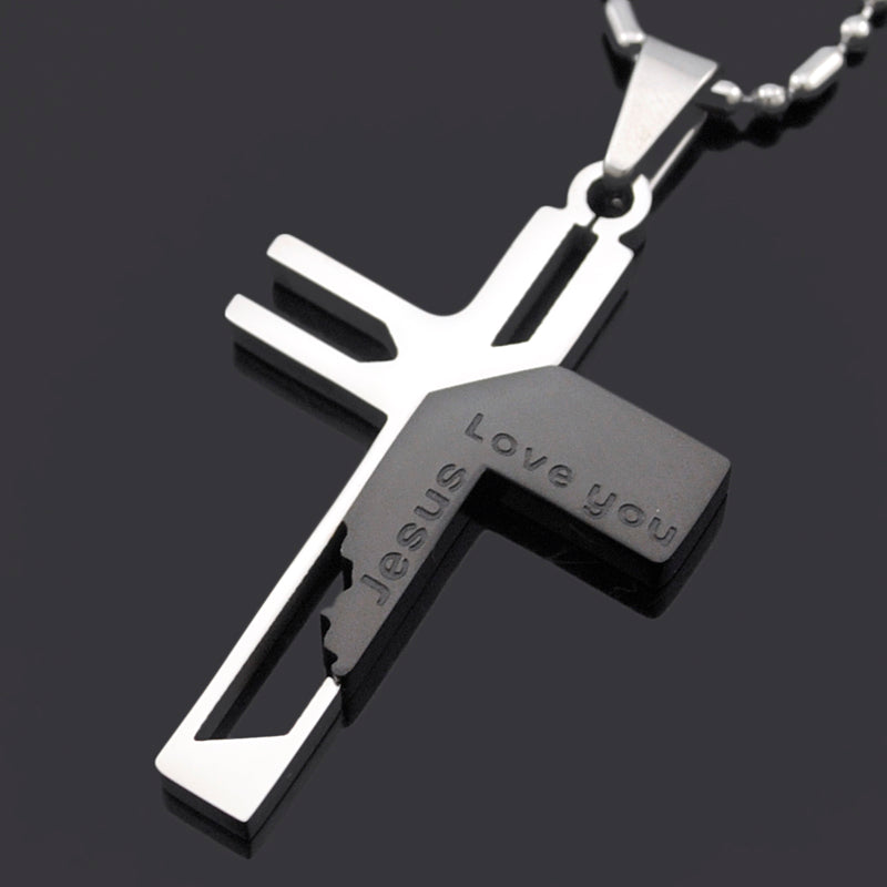 ''Love You Jesus'' Cross Pendant