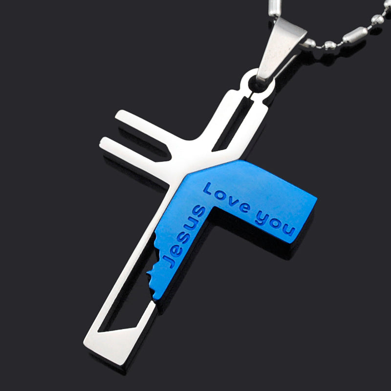 ''Love You Jesus'' Cross Pendant