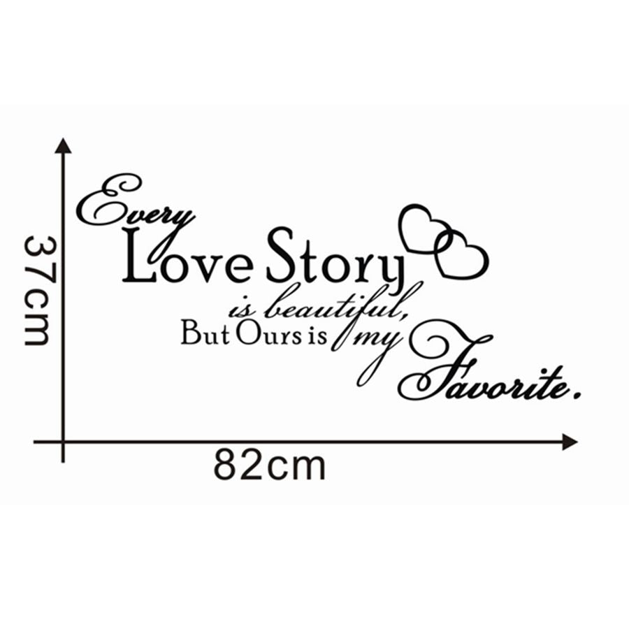''Every Love Story'' Quoted Wall Stickers