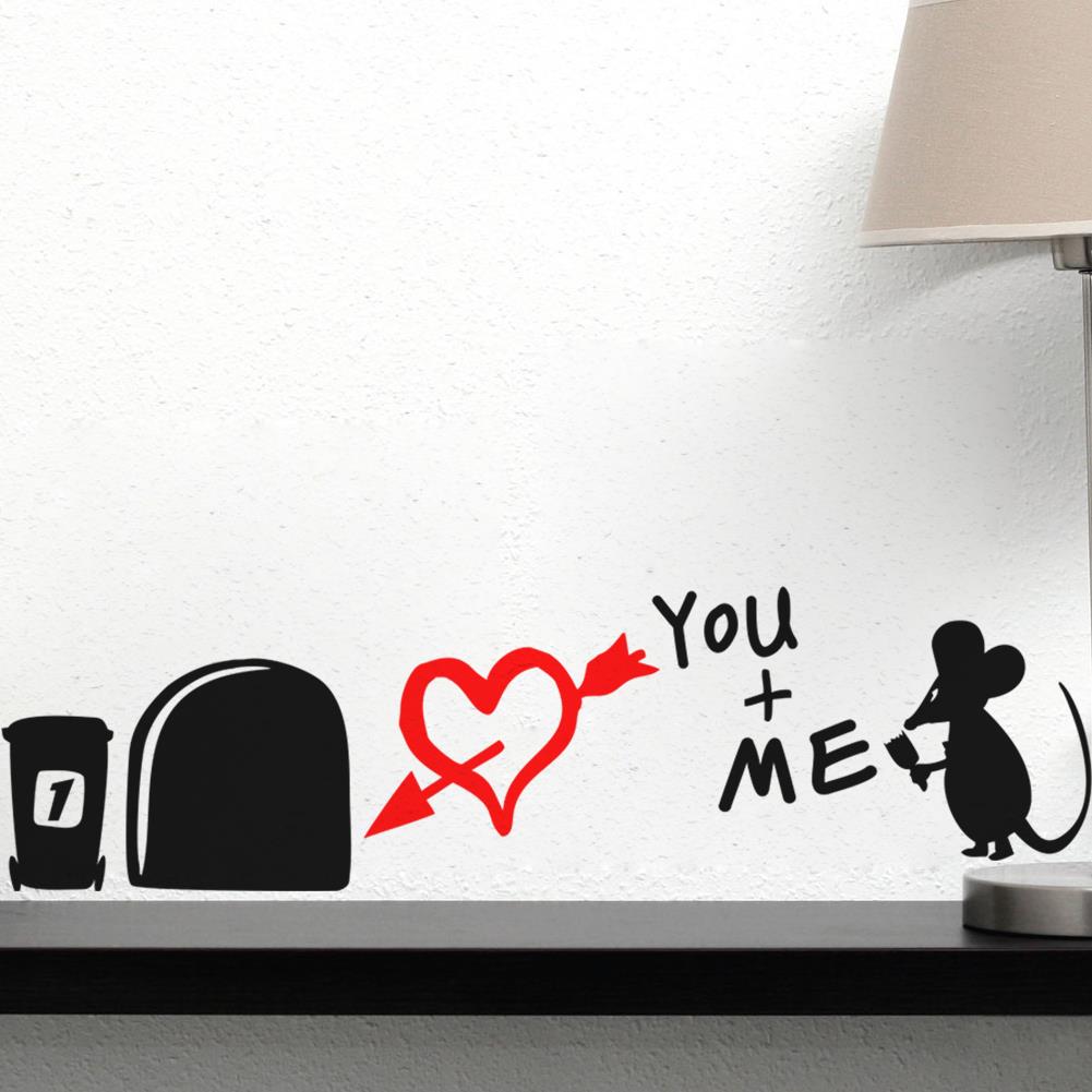 ''I Love You So Much'' Mouse Hole Wall Stickers