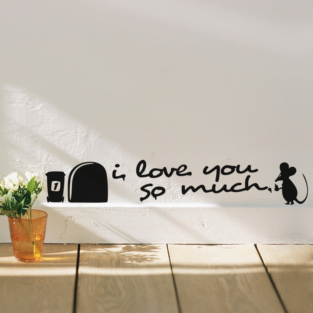 ''I Love You So Much'' Mouse Hole Wall Stickers