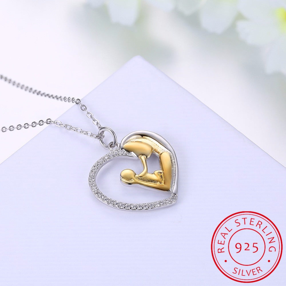 ''I Love You To the Moon and Back'' Silver Necklace