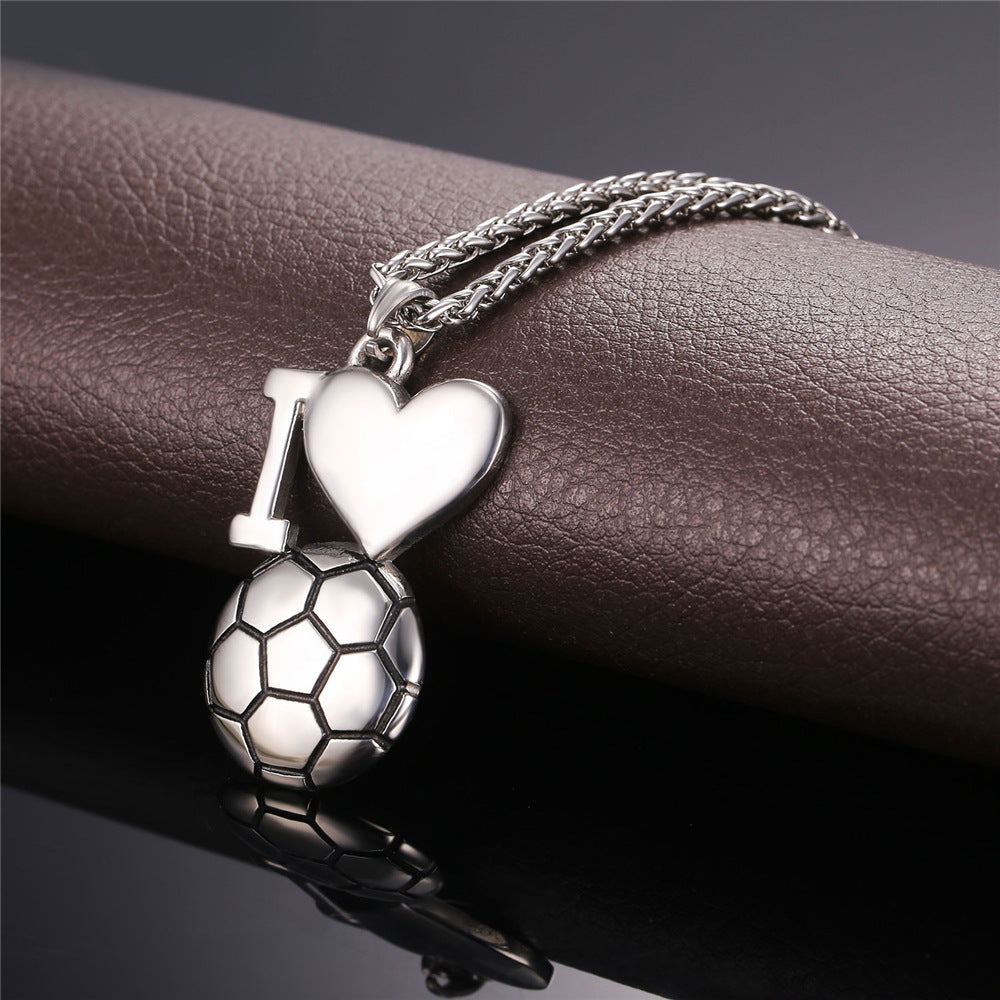 ''I Love You'' Gold Soccer Pendants