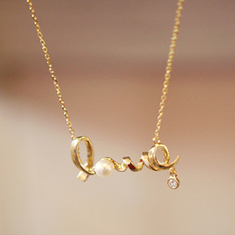 ''LOVE Letter'' Imitation Crystal Pendant