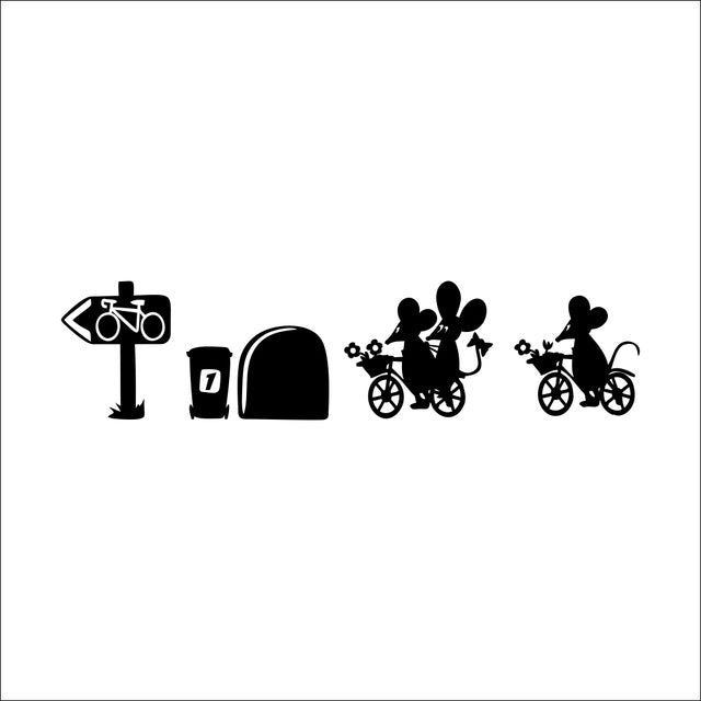 ''I Love You So Much'' Mouse Hole Wall Stickers