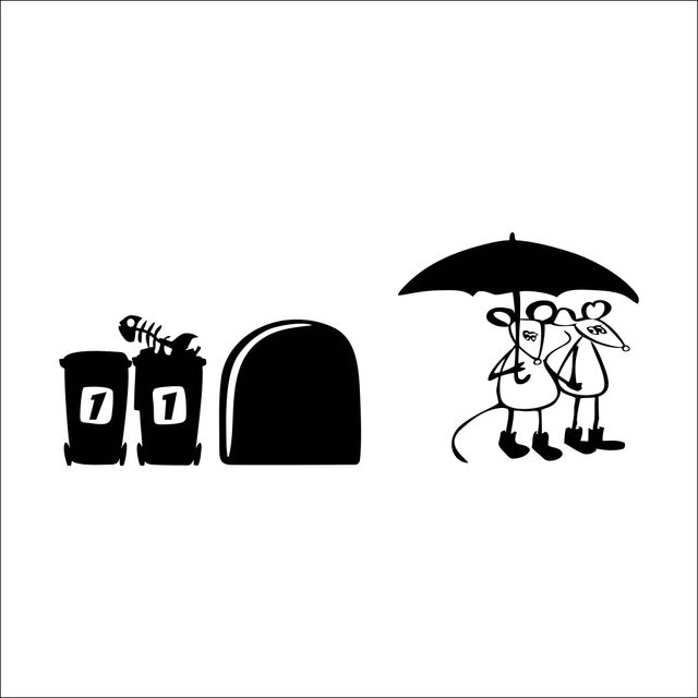 ''I Love You So Much'' Mouse Hole Wall Stickers