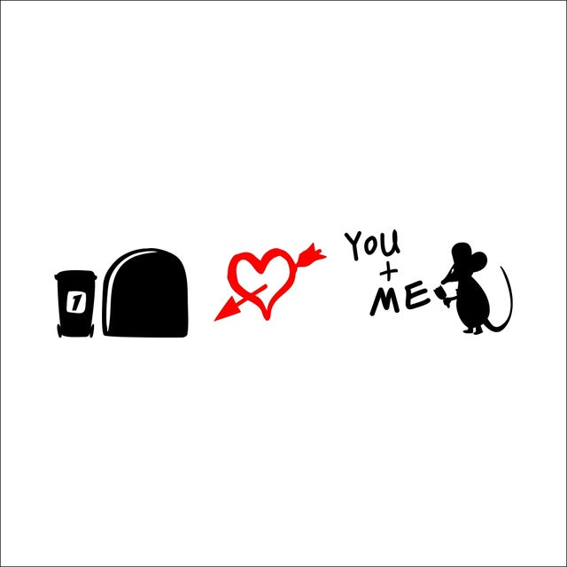 ''I Love You So Much'' Mouse Hole Wall Stickers