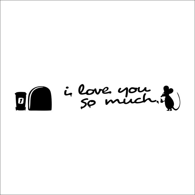 ''I Love You So Much'' Mouse Hole Wall Stickers