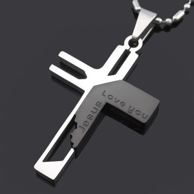 ''Love You Jesus'' Cross Pendant