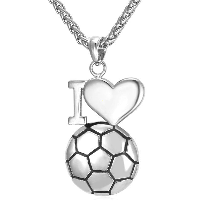 ''I Love You'' Gold Soccer Pendants