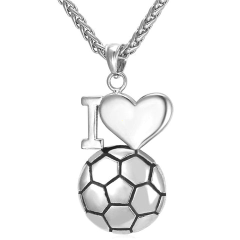 ''I Love You'' Gold Soccer Pendants